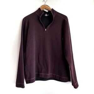Johnston & Murphy Men's Dark Purple quarter zip-Up Sweater